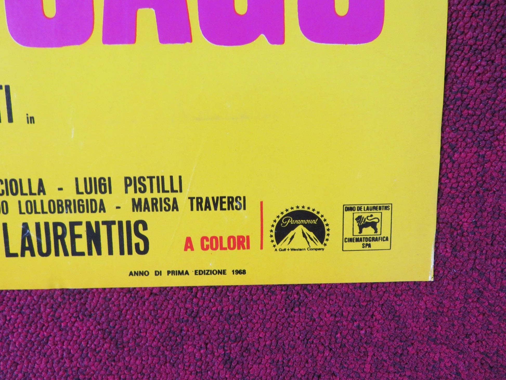 BANDITS IN ROME - A ITALIAN FOTOBUSTA POSTER JOHN CASSAVETES G.FERZETTI 1968 Rendezvous Cinema Movie posters