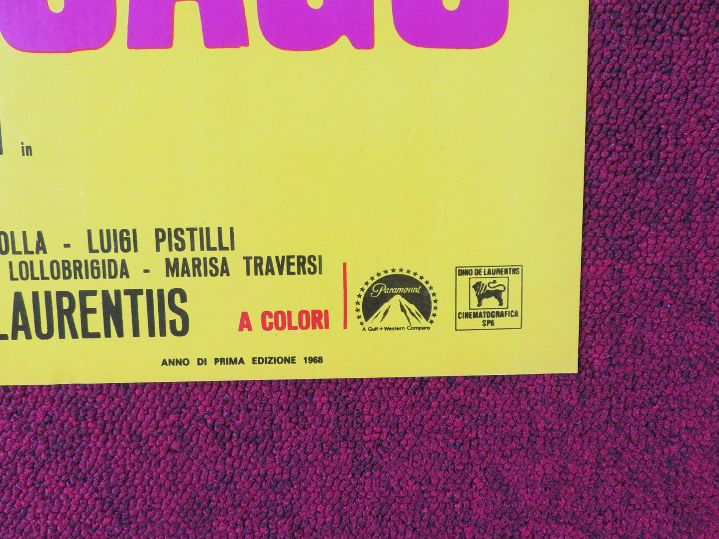 BANDITS IN ROME - C ITALIAN FOTOBUSTA POSTER JOHN CASSAVETES G.FERZETTI 1968 Rendezvous Cinema Movie posters