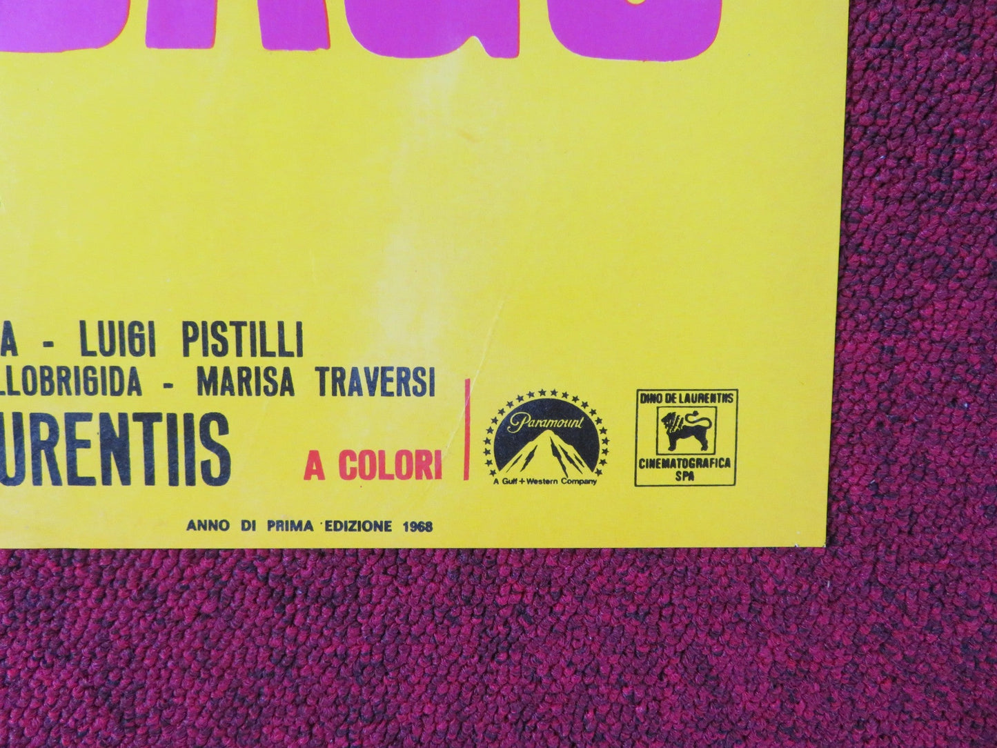 BANDITS IN ROME - D ITALIAN FOTOBUSTA POSTER JOHN CASSAVETES G.FERZETTI 1968 Rendezvous Cinema Movie posters