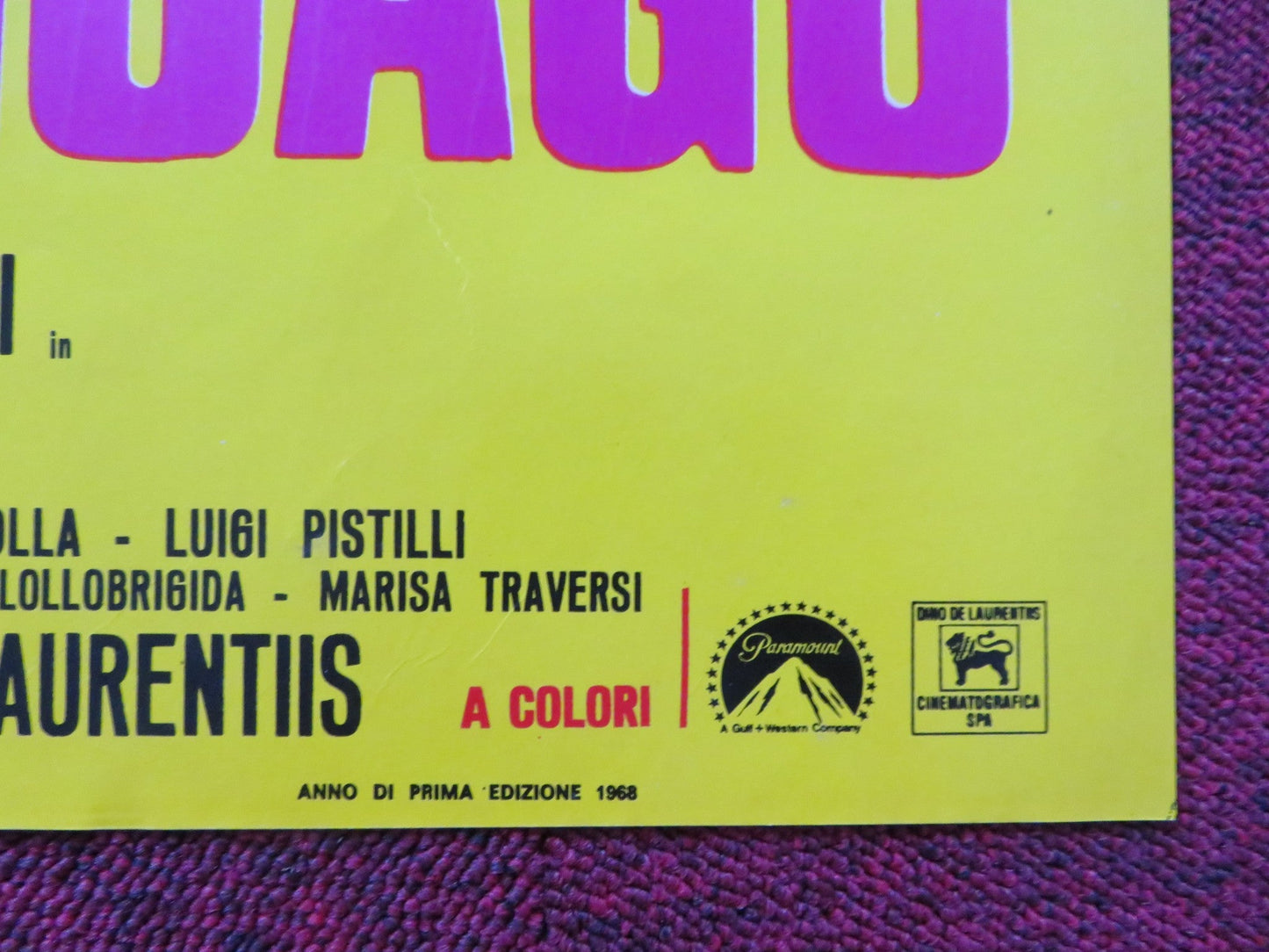 BANDITS IN ROME - F ITALIAN FOTOBUSTA POSTER JOHN CASSAVETES G. FERZETTI 1968 Rendezvous Cinema Movie posters