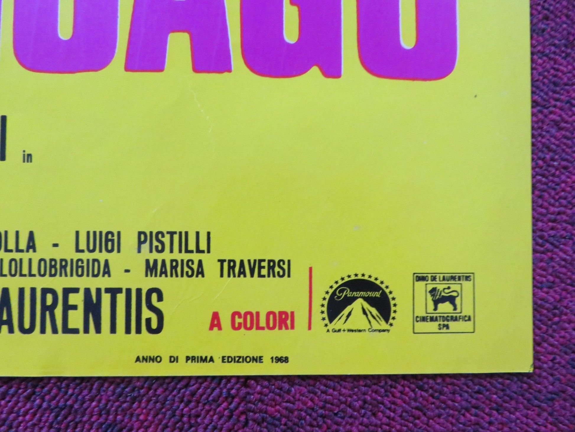 BANDITS IN ROME - F ITALIAN FOTOBUSTA POSTER JOHN CASSAVETES G. FERZETTI 1968 Rendezvous Cinema Movie posters