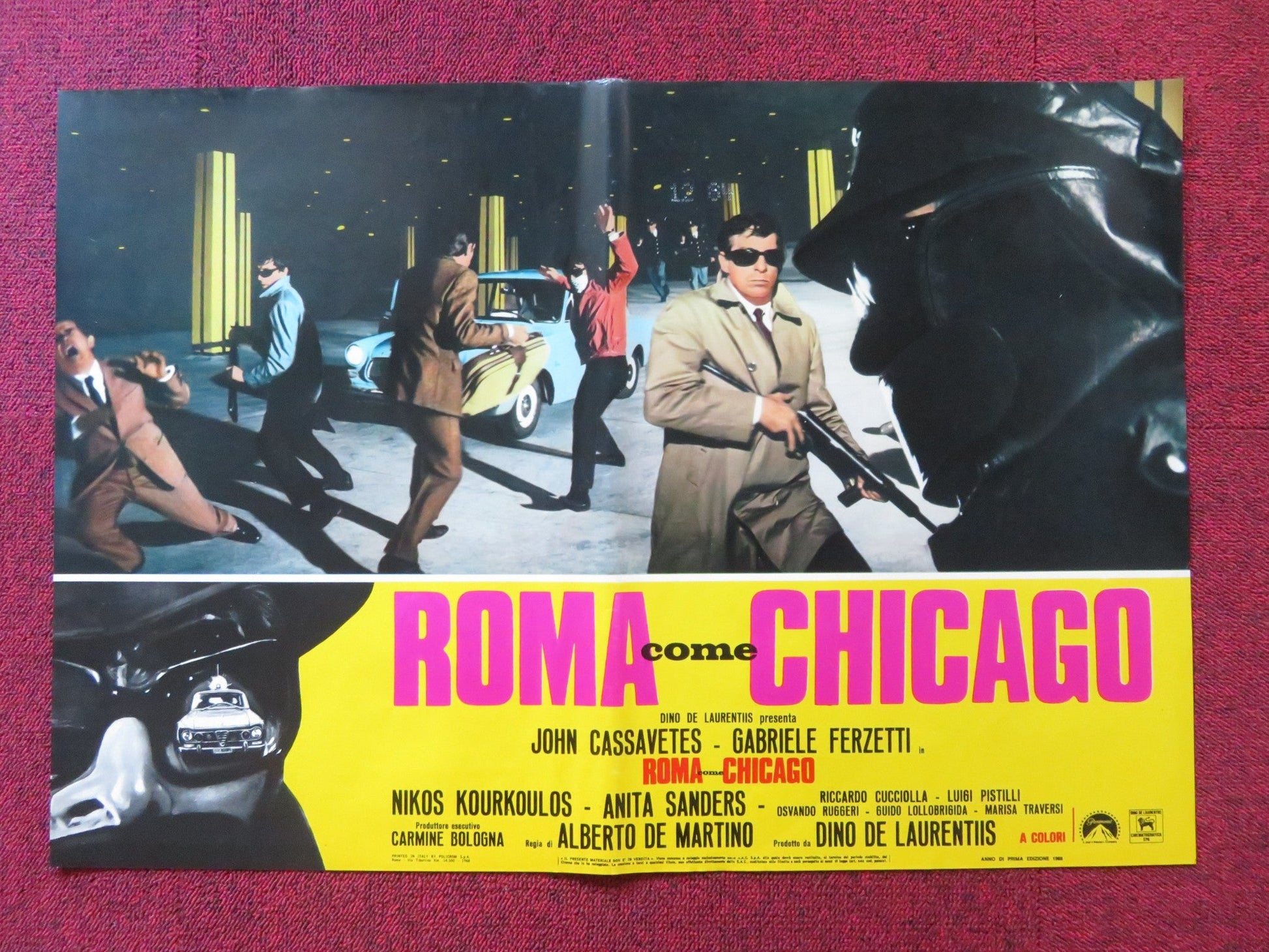 BANDITS IN ROME - F ITALIAN FOTOBUSTA POSTER JOHN CASSAVETES G. FERZETTI 1968 Rendezvous Cinema Movie posters