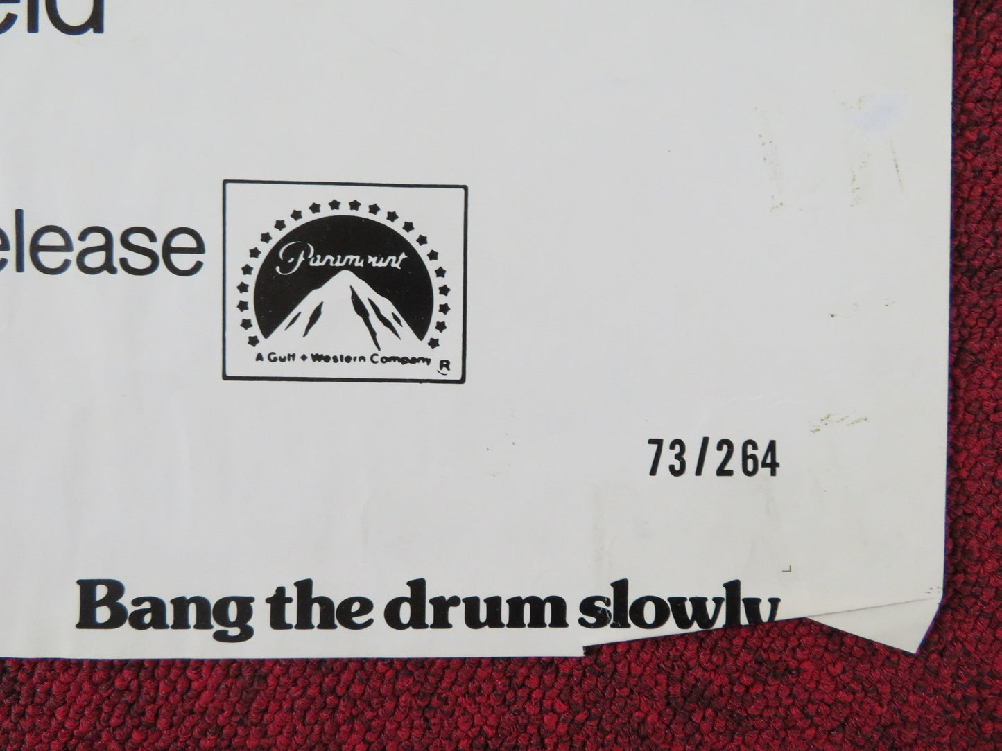 BANG THE DRUM SLOWLY FOLDED US ONE SHEET POSTER ROBERT DE NIRO M.MORIARTY 1973 Rendezvous Cinema Movie posters