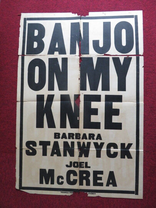 BANJO ON MY KNEE FOLDED U.S ONE SHEET POSTER JOEL MCCREA BARBARA STANWYCK 1936 - Rendezvous Cinema