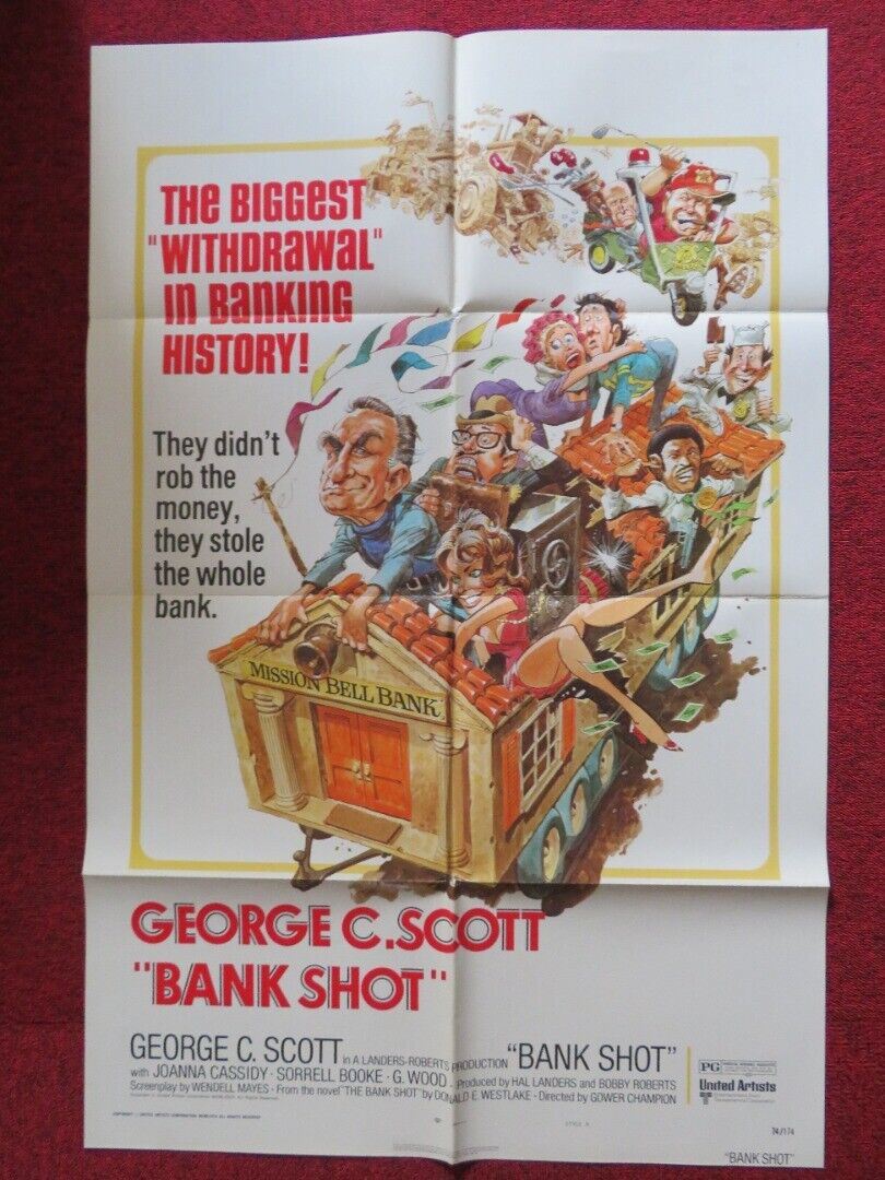 BANK SHOT STYLE A FOLDED US ONE SHEET POSTER GEORGE C.SCOTT JOANNA CASSIDY 1974 Movie posters