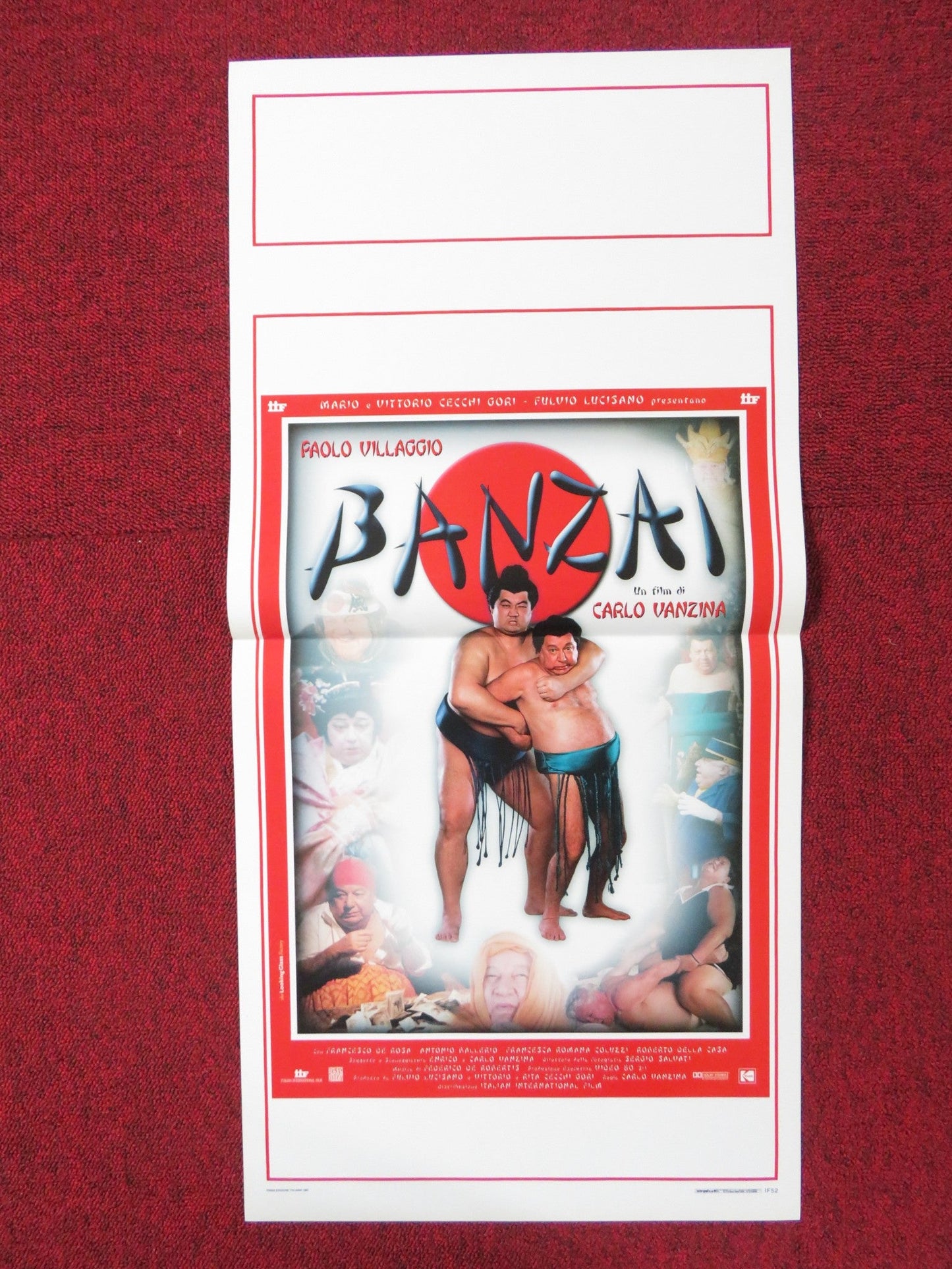 BANZAI ITALIAN LOCANDINA POSTER PAOLO VILLAGGIO FRANCESCO DE ROSA 1997 Rendezvous Cinema Movie posters