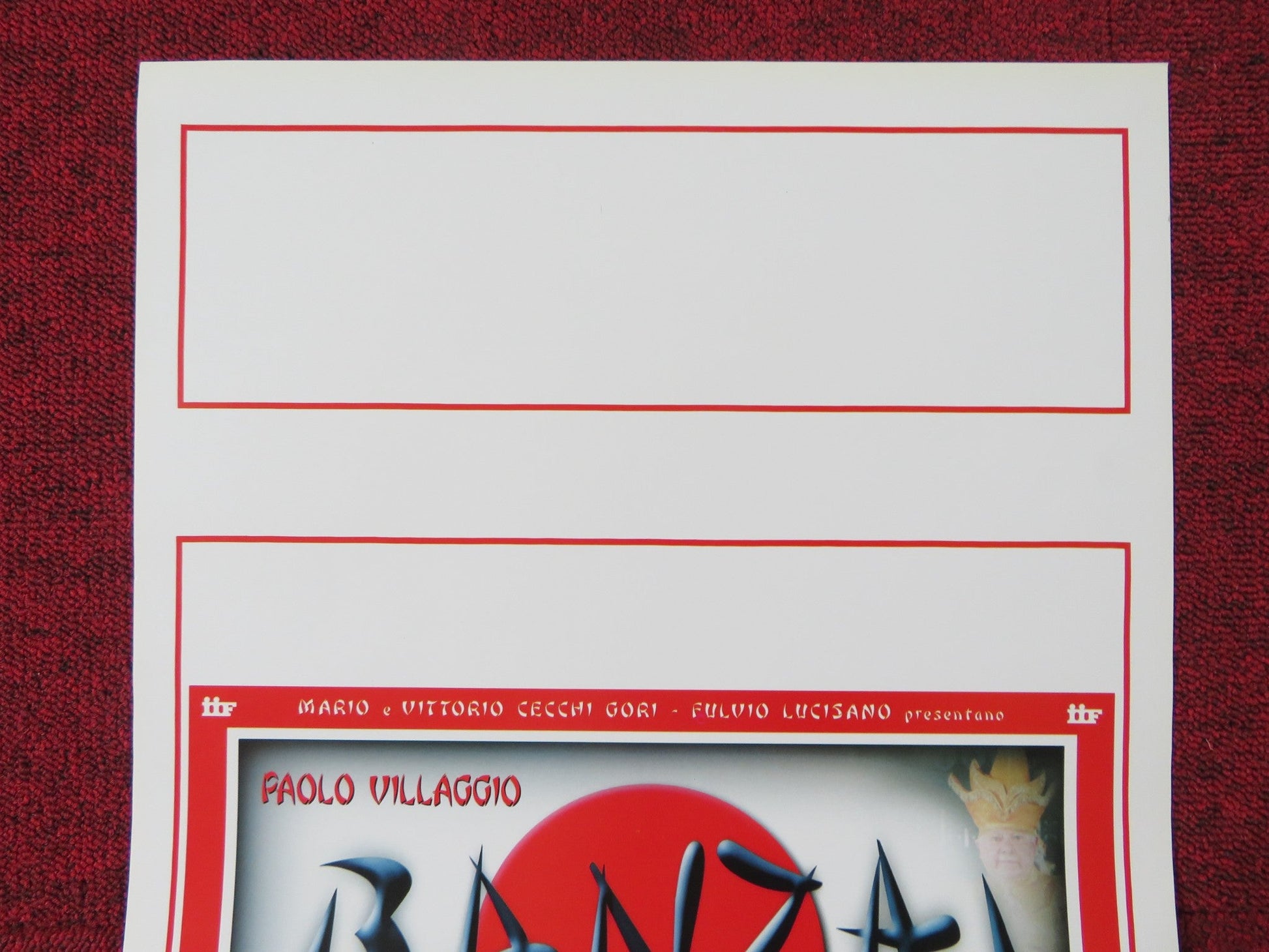 BANZAI ITALIAN LOCANDINA POSTER PAOLO VILLAGGIO FRANCESCO DE ROSA 1997 Rendezvous Cinema Movie posters