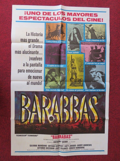 BARABAS SPANISH ONE SHEET FOLDED POSTER ANTHONY QUINN SILVANA MANGANO 1961 - Rendezvous Cinema