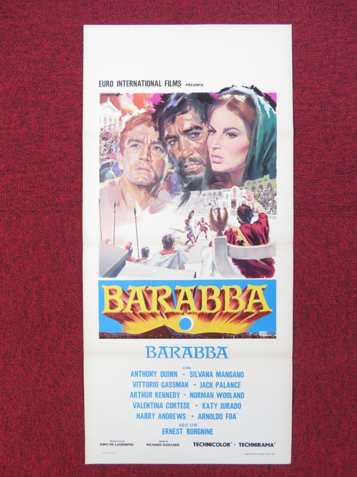 BARABBAS ITALIAN LOCANDINA POSTER ANTHONY QUINN SILVANA MANGANO 1963 Rendezvous Cinema Movie posters