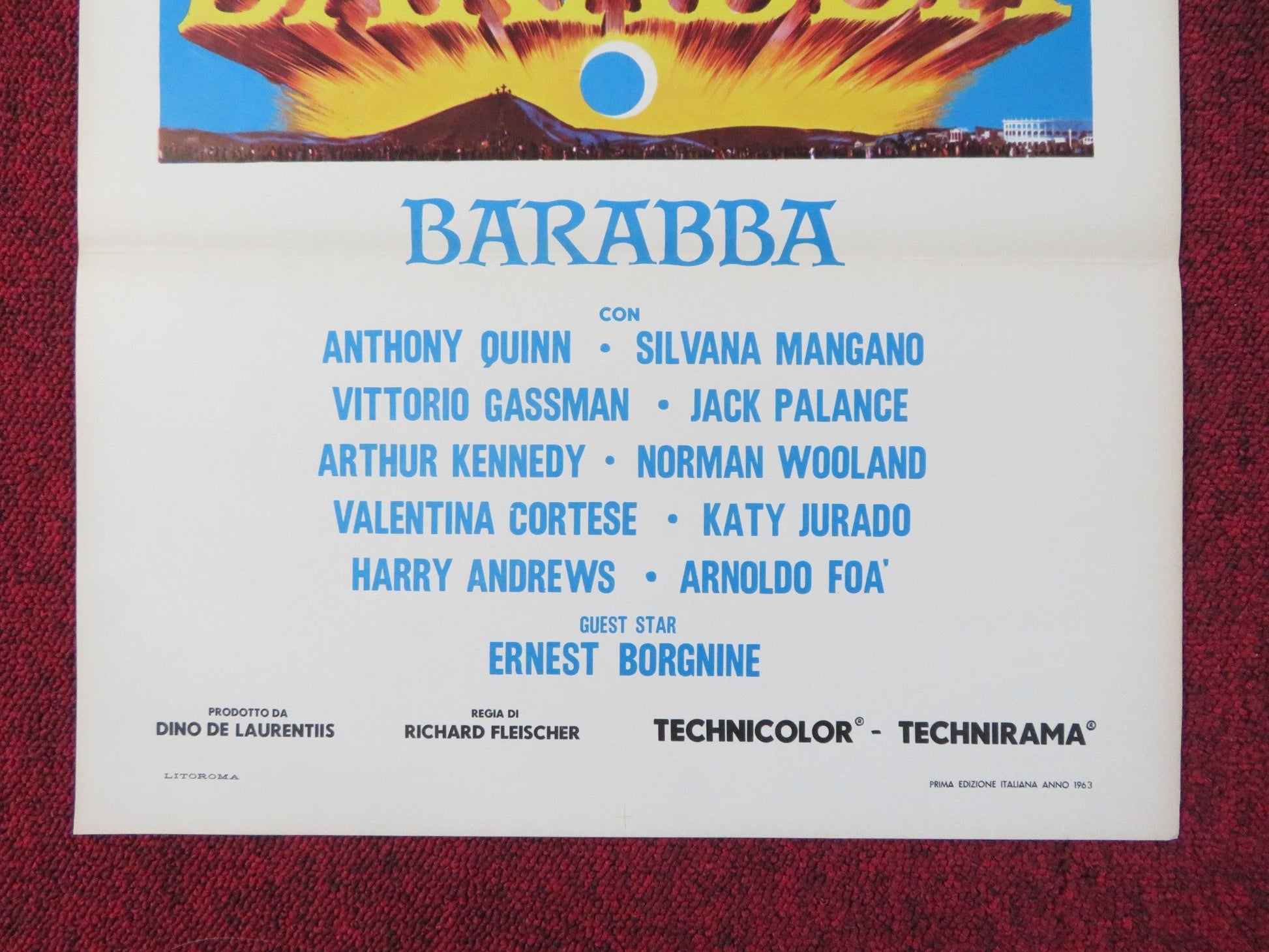BARABBAS ITALIAN LOCANDINA POSTER ANTHONY QUINN SILVANA MANGANO 1963 Rendezvous Cinema Movie posters
