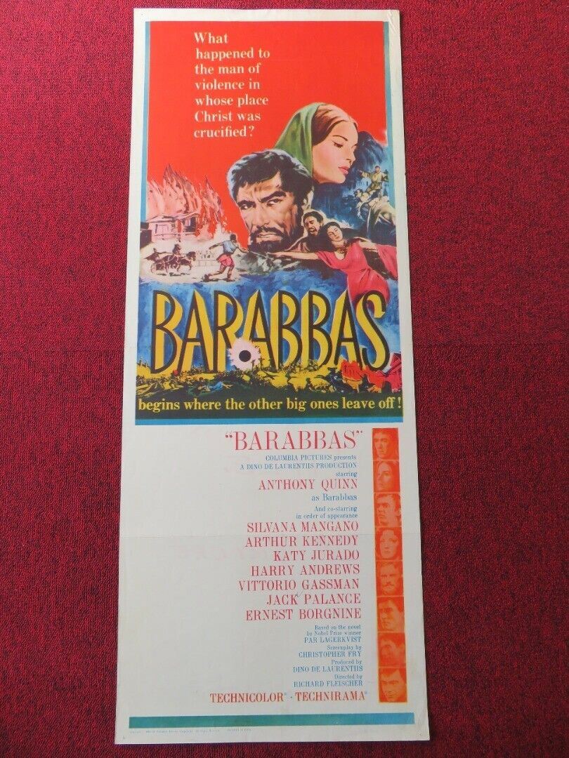 BARABBAS US INSERT (14"x 36") POSTER ANTHONY QUINN 1962 Movie posters