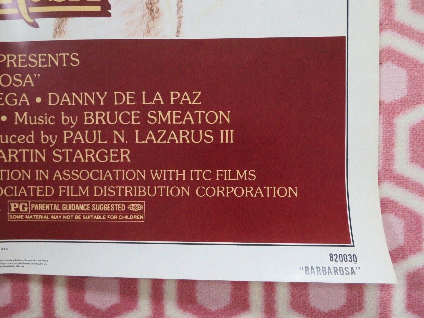 BARBAROSA FOLDED US ONE SHEET POSTER GARY BUSEY WILLIE NELSON 1982 Movie posters