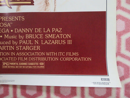 BARBAROSA FOLDED US ONE SHEET POSTER GARY BUSEY WILLIE NELSON 1982 Movie posters