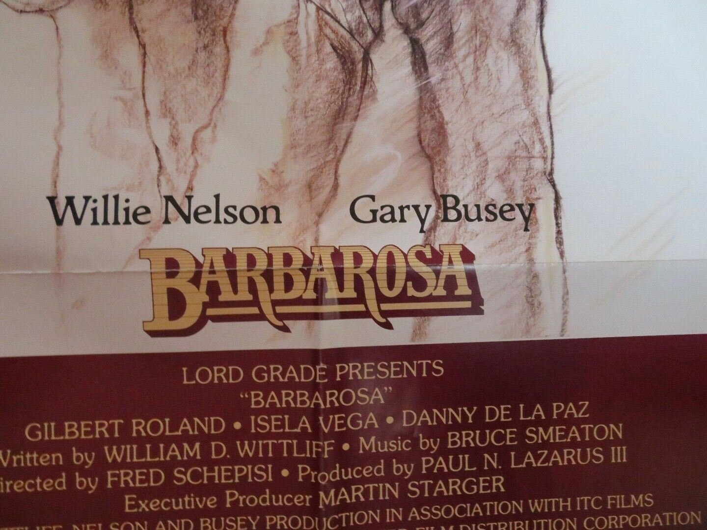 BARBAROSA US ONE SHEET POSTER WILLIE NELSON GARY BUSEY 1982 Movie posters