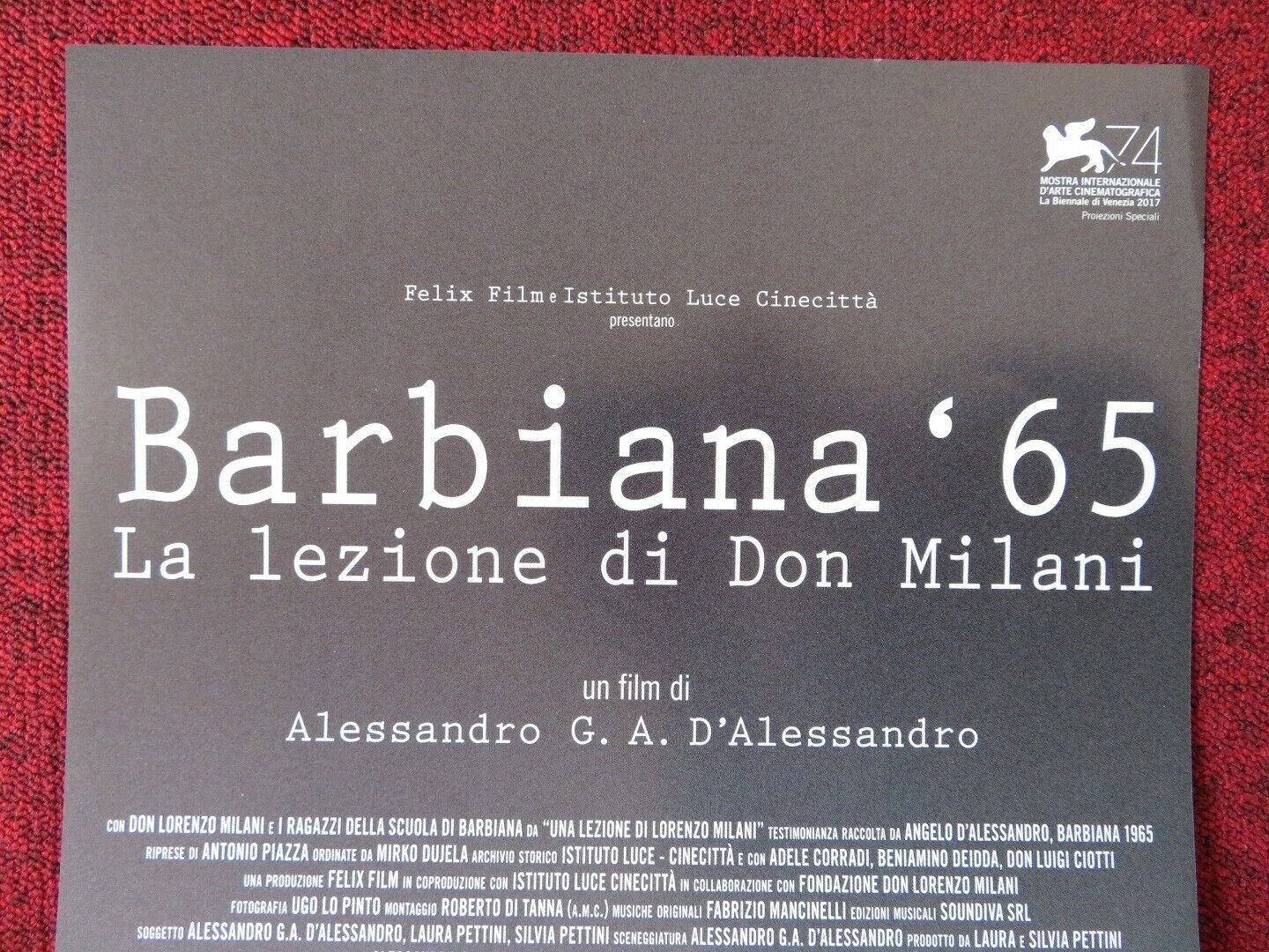 BARBIANA 65 LA LEZIONE DI DON MILANI ITALIAN LOCANDINA (26.5"x12.5") POSTER 2017 Movie posters