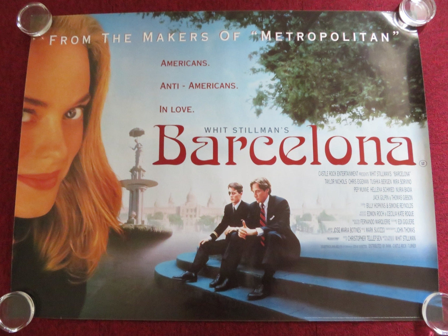 BARCELONA UK QUAD (30"x 40") ROLLED POSTER TAYLOR NICHOLS CHRIS EIGEMAN 1994 Rendezvous Cinema Movie posters