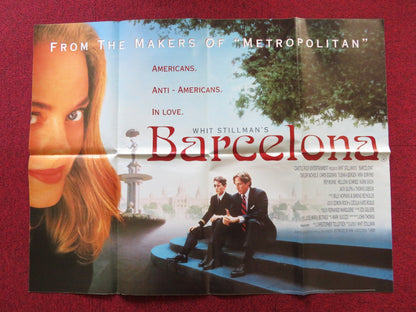 BARCELONA UK QUAD POSTER FOLDED CHRIS EIGEMAN TAYLOR NICHOLS 1994 Rendezvous Cinema Movie posters