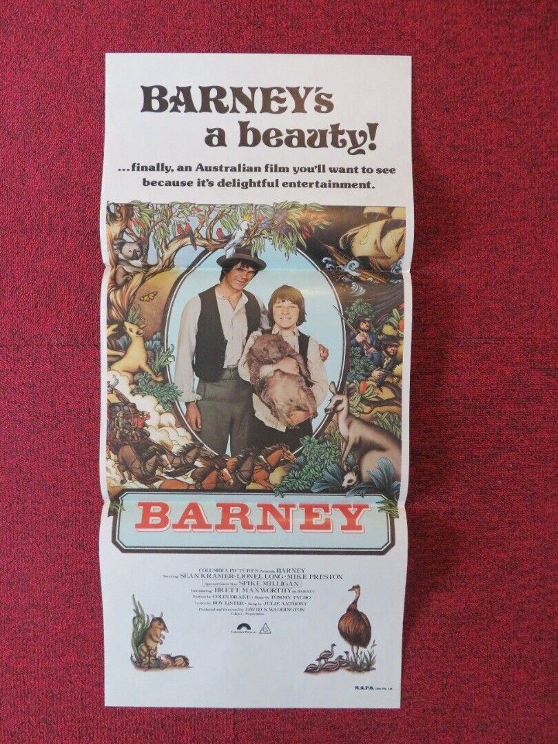BARNEY FOLDED AUSTRALIAN DAYBILL POSTER SEAN KRAMER SPIKE MILLIGAN 1976 Movie posters