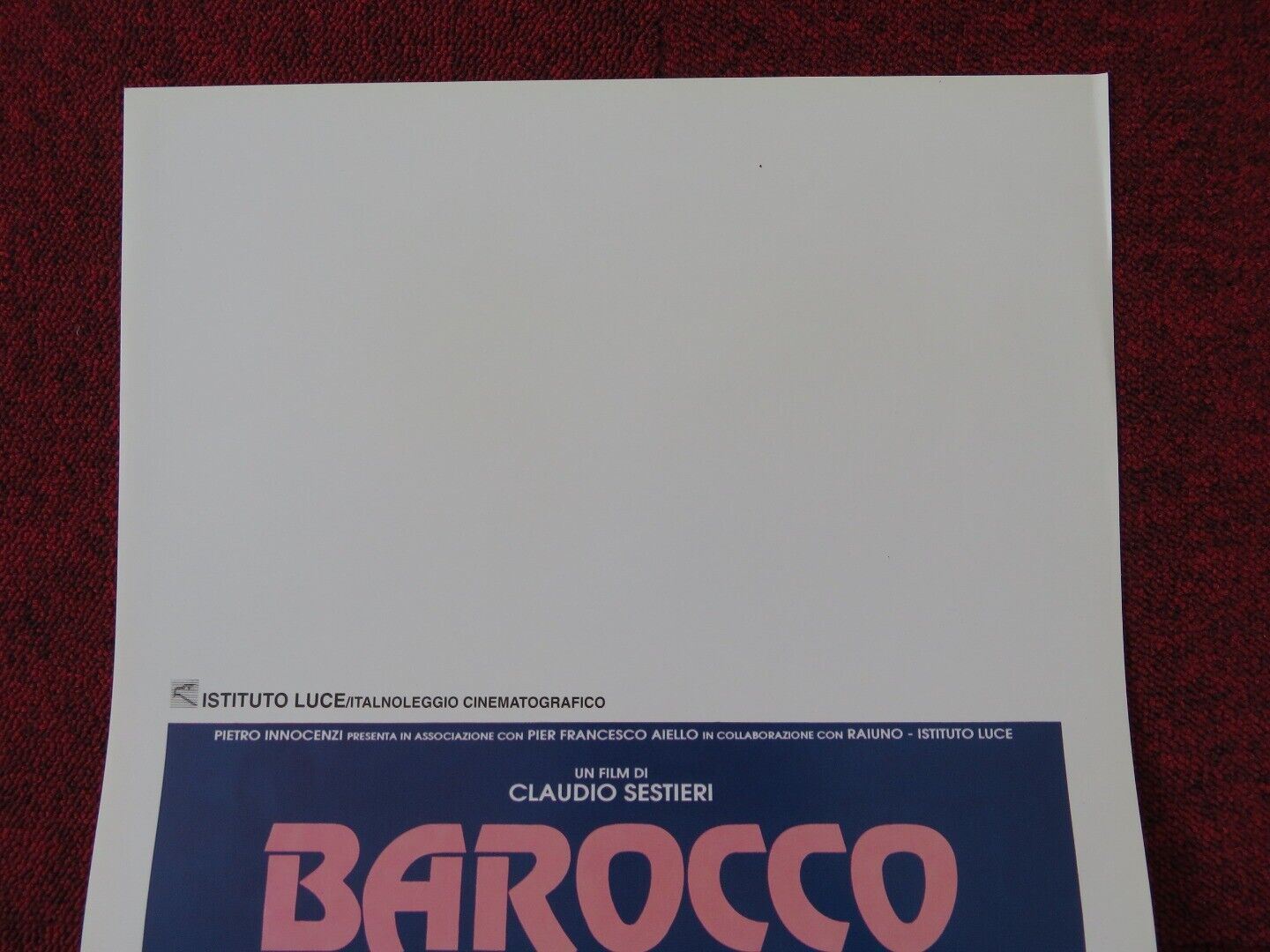 BAROCCO ITALIAN LOCANDINA (27.5"x13") POSTER MASSIMAO VENTURIELLO 1991 Movie posters