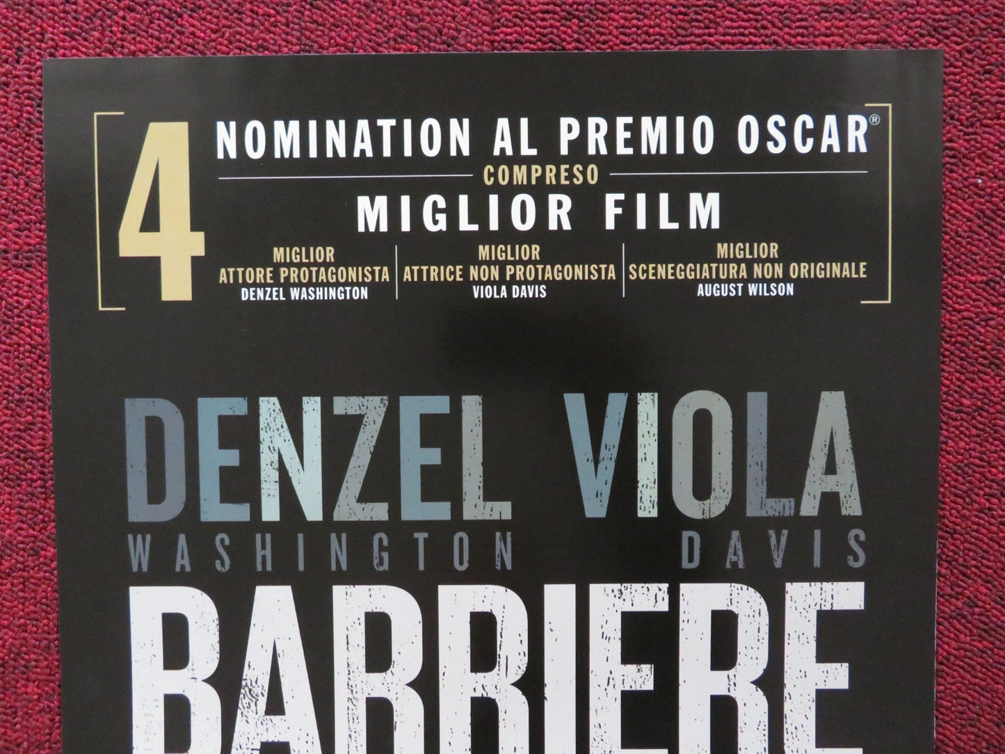 BARRIERE / FENCES ITALIAN LOCANDINA POSTER DENZEL WASHINGTON VIOLA DAVIS 2016 Rendezvous Cinema Movie posters