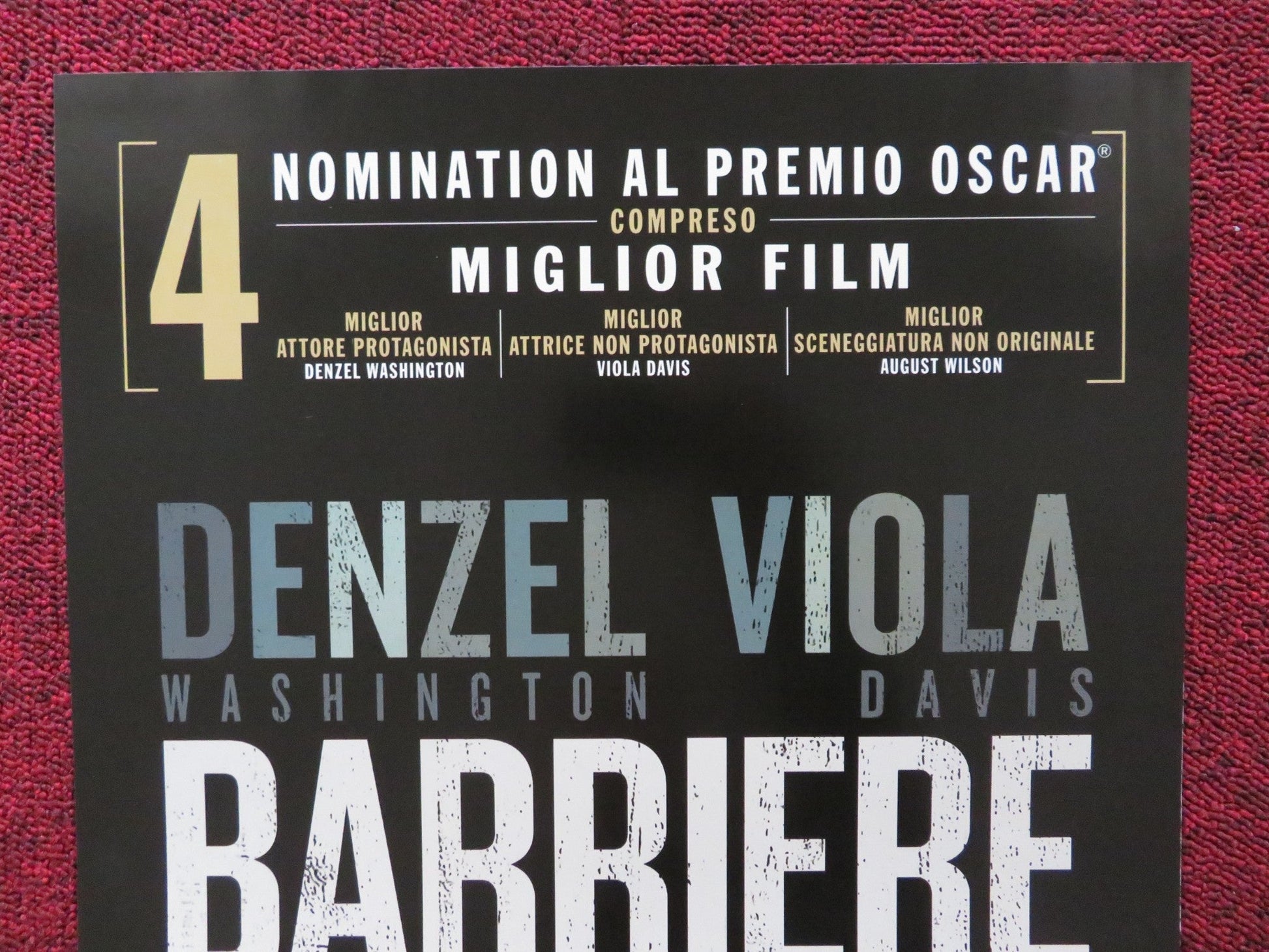 BARRIERE / FENCES ITALIAN LOCANDINA POSTER DENZEL WASHINGTON VIOLA DAVIS 2016 Rendezvous Cinema Movie posters
