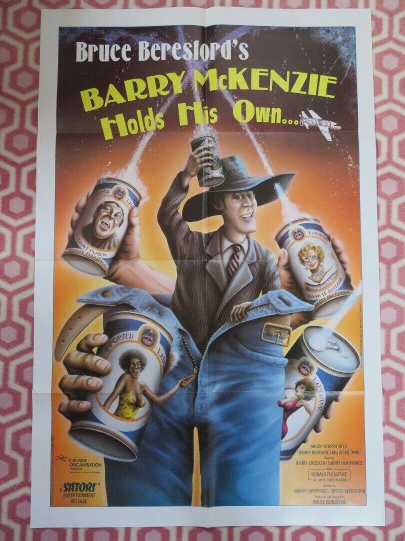 BARRY MCKENZIE HOLDS HIS OWN FOLDED US ONE SHEET POSTER BARRY HUMPHRIES 1974 Movie posters