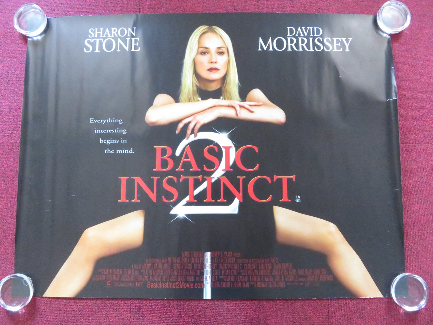 BASIC INSTINCT 2 UK QUAD (30"x 40") ROLLED POSTER SHARON STONE D. MORRISSEY 2006 Rendezvous Cinema Movie posters