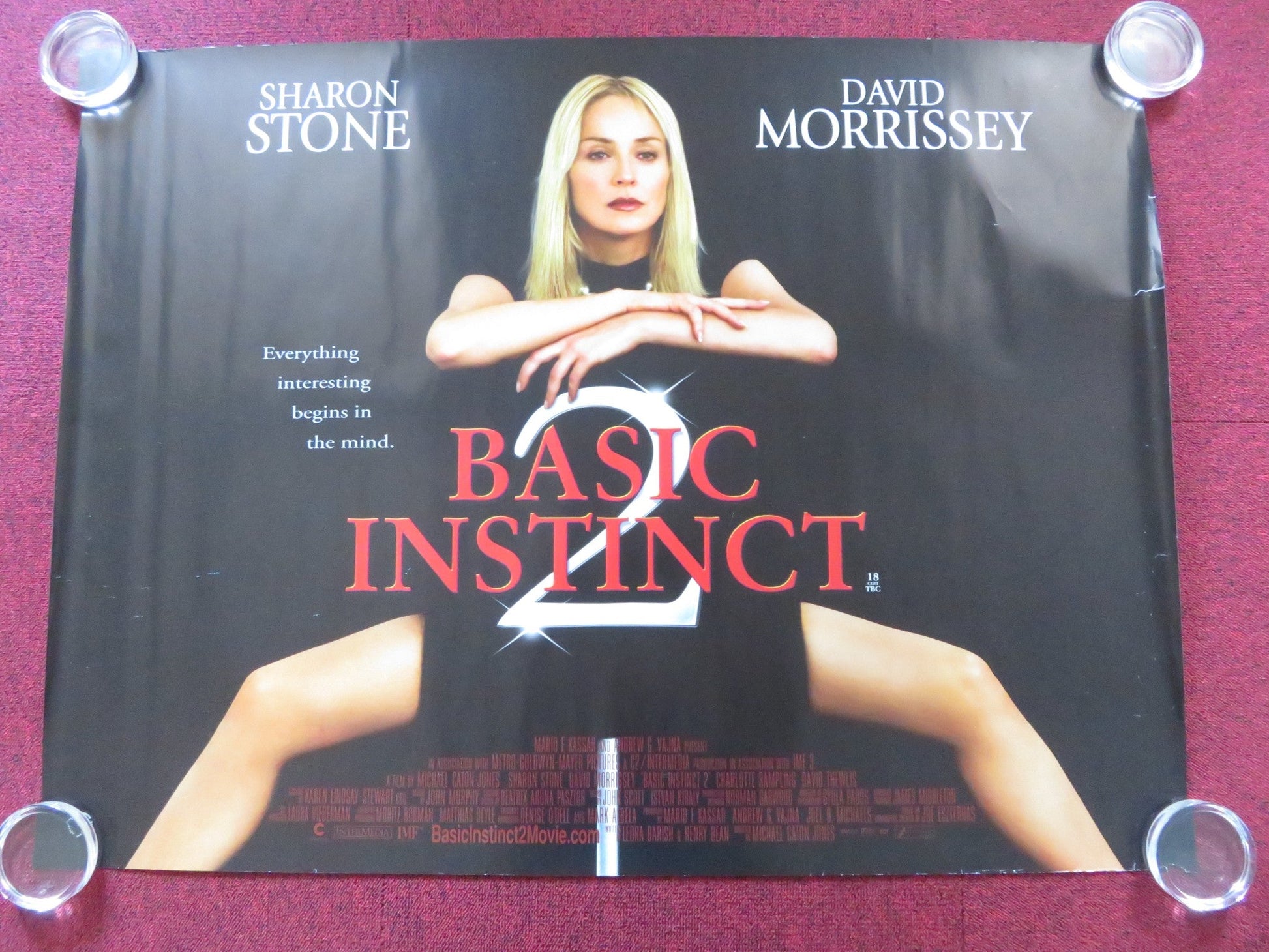 BASIC INSTINCT 2 UK QUAD (30"x 40") ROLLED POSTER SHARON STONE D. MORRISSEY 2006 Rendezvous Cinema Movie posters