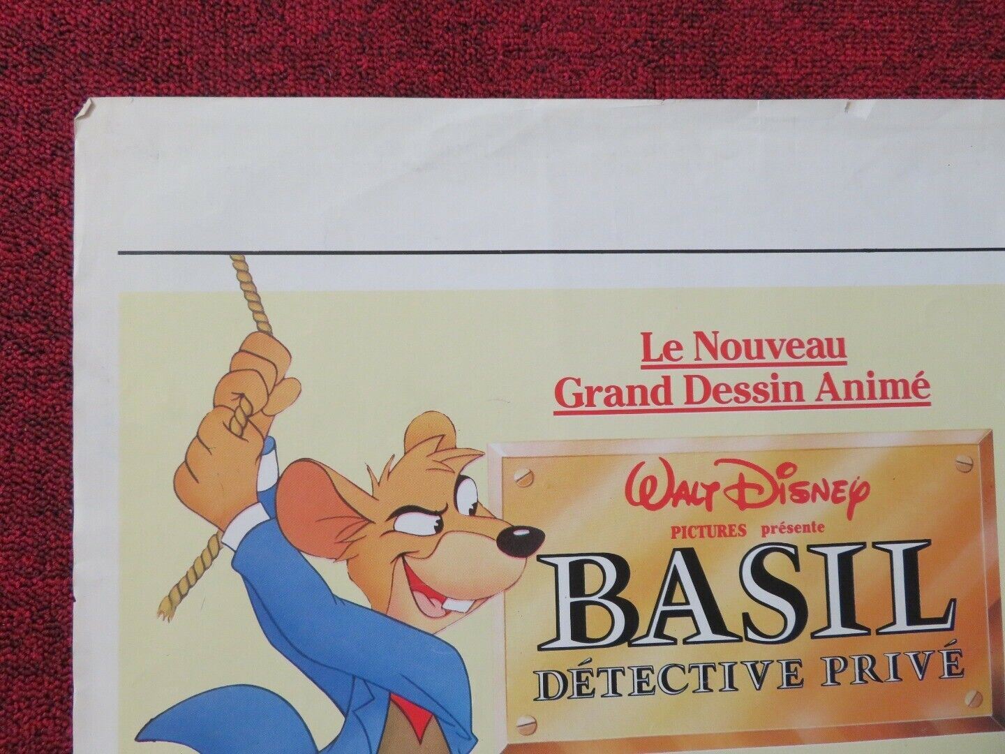 BASIL THE GREAT MOUSE DETECIVE FRENCH (16"x 23.5") POSTER DISNEY VINCENT PRICE Movie posters
