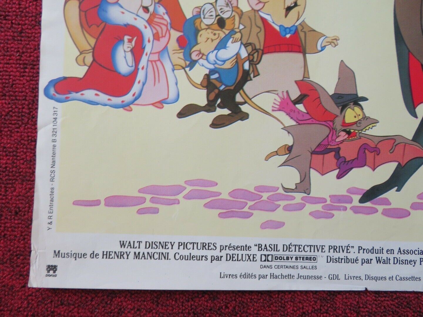 BASIL THE GREAT MOUSE DETECIVE FRENCH (16"x 23.5") POSTER DISNEY VINCENT PRICE Movie posters