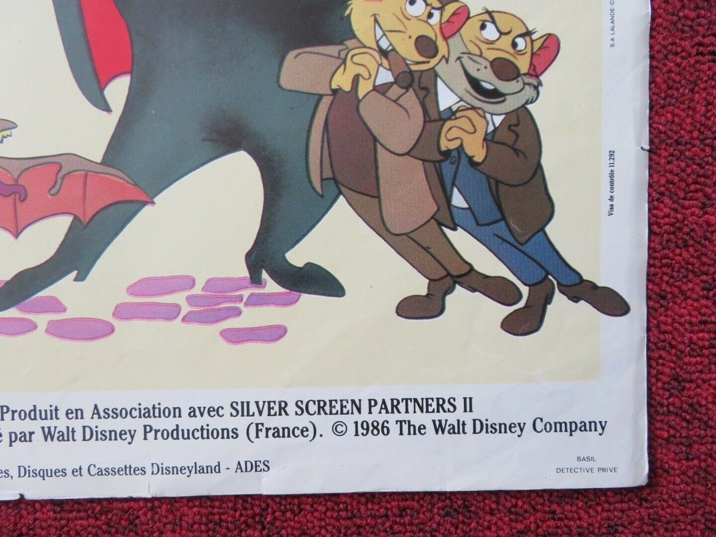 BASIL THE GREAT MOUSE DETECIVE FRENCH (16"x 23.5") POSTER DISNEY VINCENT PRICE Movie posters