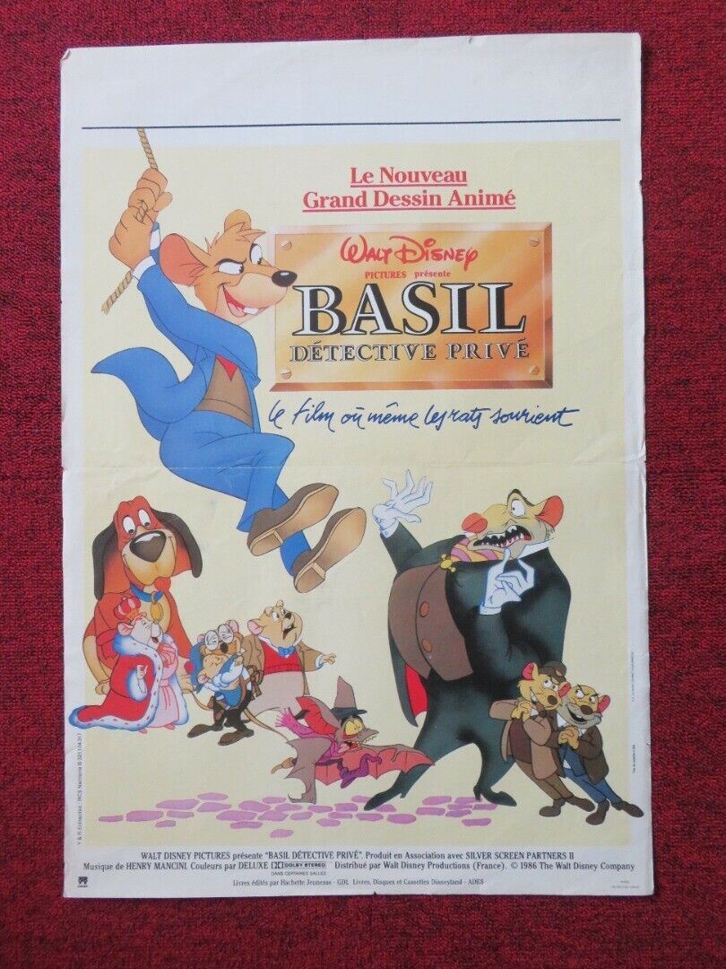BASIL THE GREAT MOUSE DETECIVE FRENCH (16"x 23.5") POSTER DISNEY VINCENT PRICE Movie posters