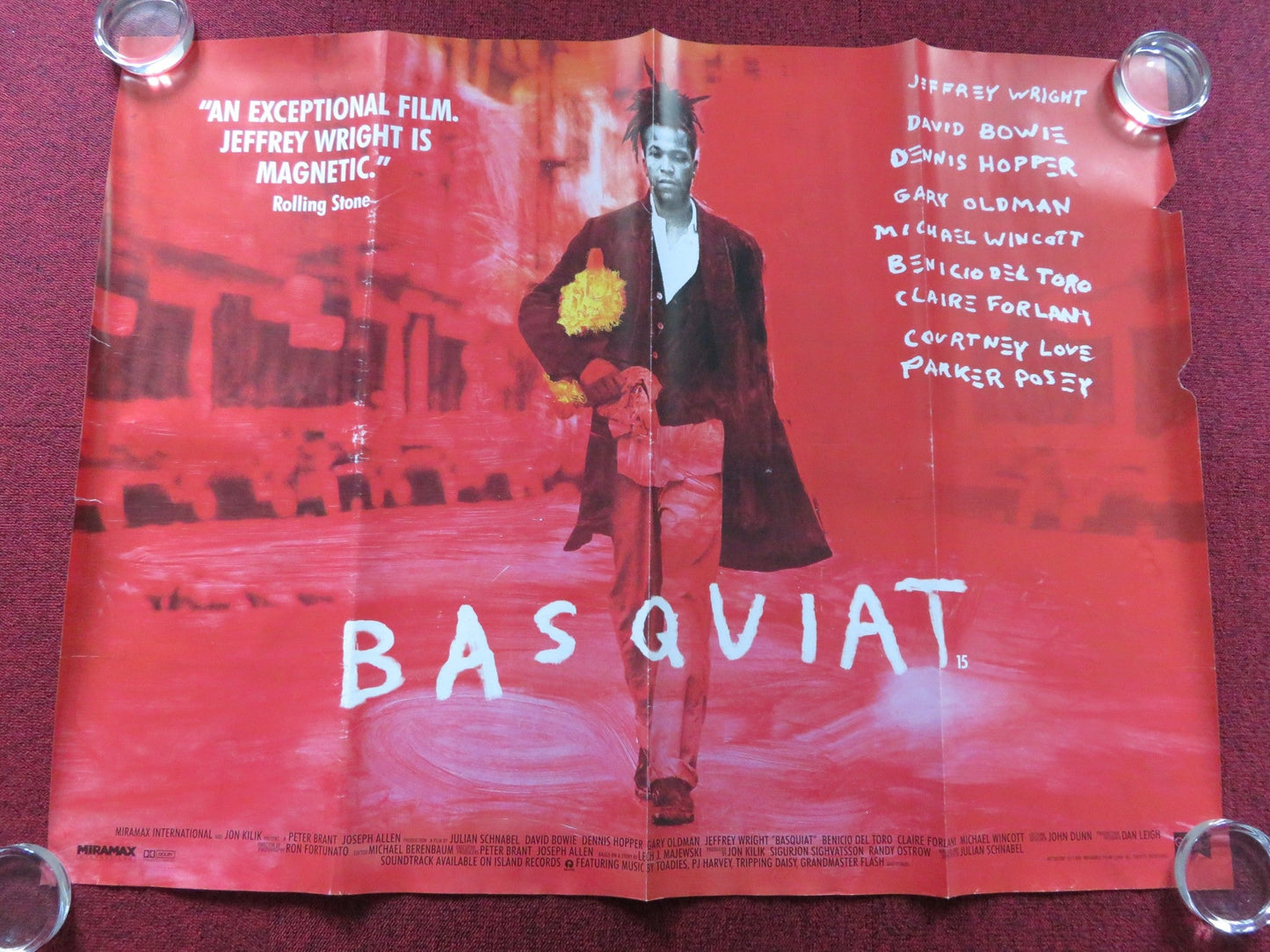 BASQUIAT UK QUAD (30"x 40") ROLLED POSTER DAVID BOWIE DENNIS HOPPER 1996 Rendezvous Cinema Movie posters