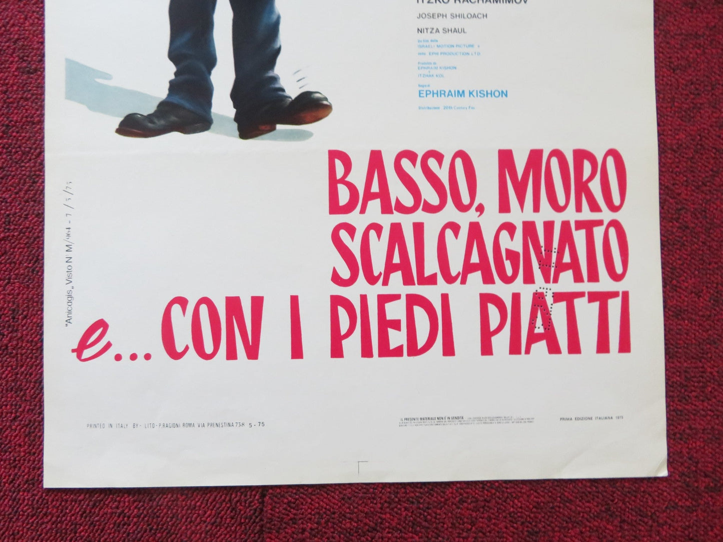 BASSO, MORO SCALCAGNATO E.. CON I PIEDI PIATTI ITALIAN LOCANDINA POSTER 1975 Rendezvous Cinema Movie posters