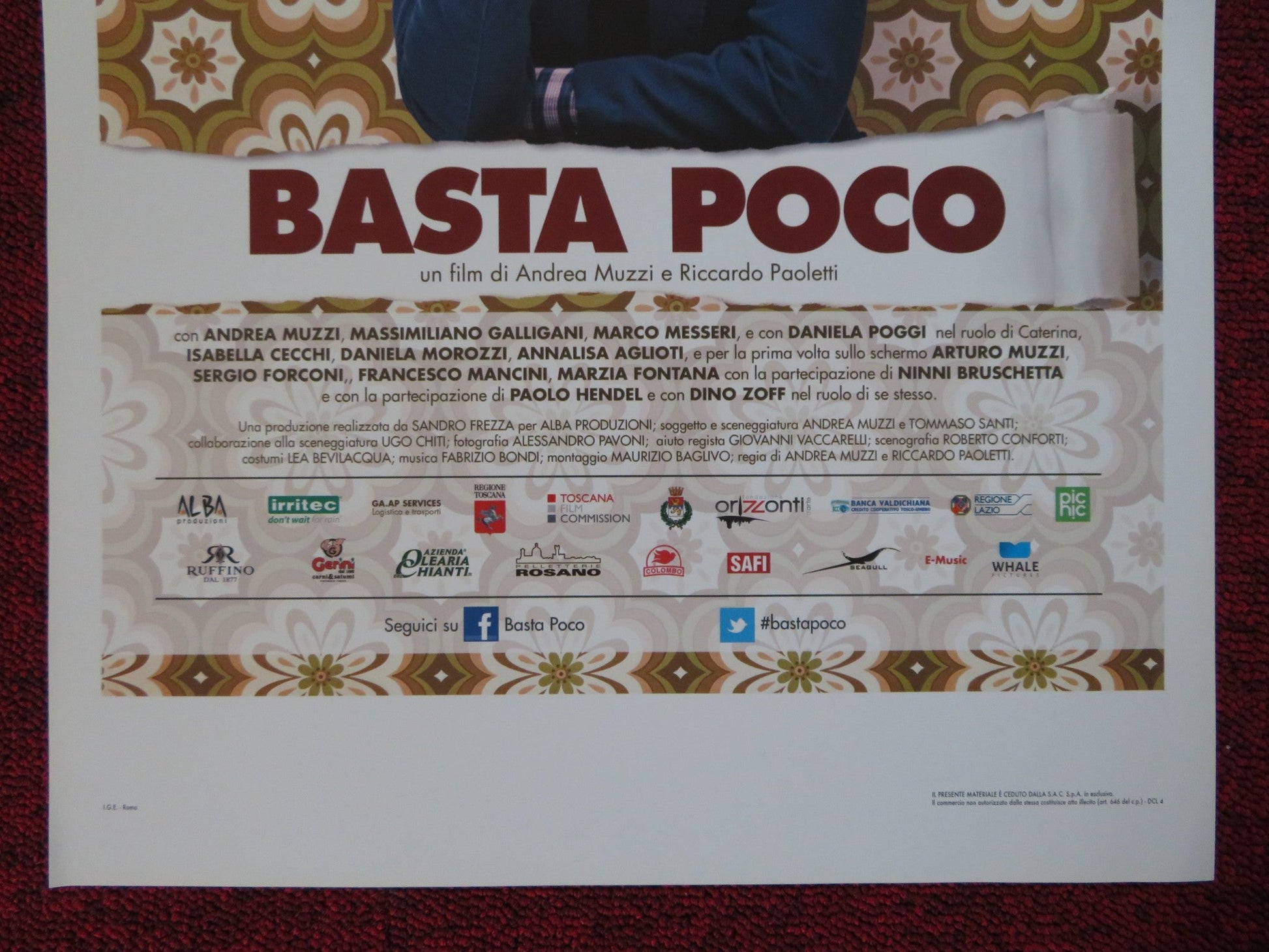 BASTA POCO ITALIAN LOCANDINA (26.5"x12.5") POSTER ANDRE MUZZI 2015 Rendezvous Cinema Movie posters