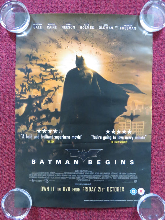 BATMAN BEGINS DVD VIDEO POSTER CHRISTIAN BALE MICHAEL CAINE 2005 Rendezvous Cinema Movie posters