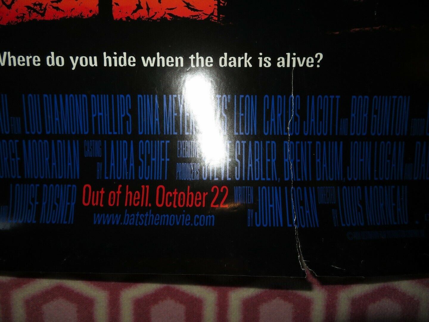 BATS US ONE SHEET ROLLED POSTER DINA MEYER BOB GUNTON 1999 Movie posters