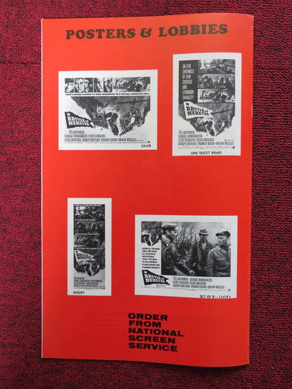 BATTLE OF NERETVA - PRESSBOOK UNCUT AMERICAN INTERNATIONAL BRYNNER WELLES 1969 Rendezvous Cinema Movie posters