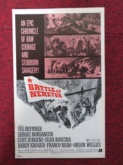 BATTLE OF NERETVA - PRESSBOOK UNCUT AMERICAN INTERNATIONAL BRYNNER WELLES 1969 Rendezvous Cinema Movie posters