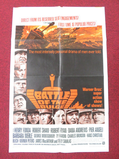 BATTLE OF THE BULGE FOLDED US ONE SHEET POSTER HENRY FONDA ROBERT SHAW 1966 Rendezvous Cinema Movie posters