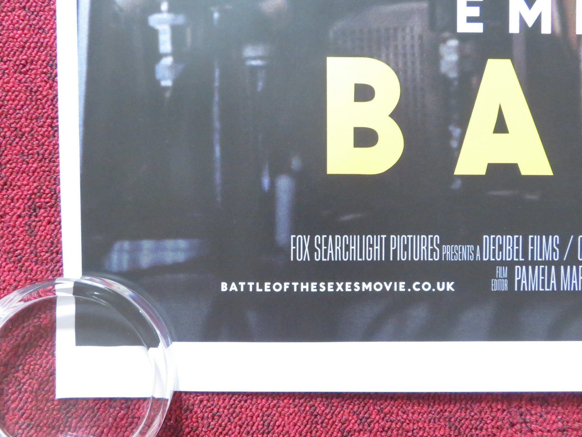 BATTLE OF THE SEXES UK QUAD ROLLED POSTER EMMA STONE STEVE CARELL 2017 Rendezvous Cinema Movie posters