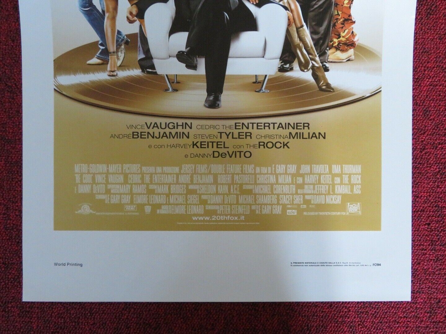 BE COOL ITALIAN LOCANDINA (27.5"x13") POSTER JOHN TRAVOLTA UMA THURMAN 2005 - Rendezvous Cinema