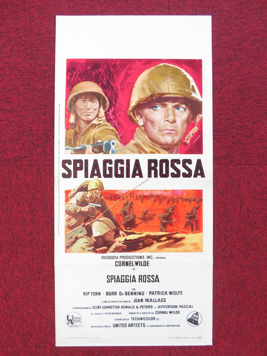 BEACH RED ITALIAN LOCANDINA POSTER CORNEL WILDE RIP TORN 1968 Rendezvous Cinema Movie posters