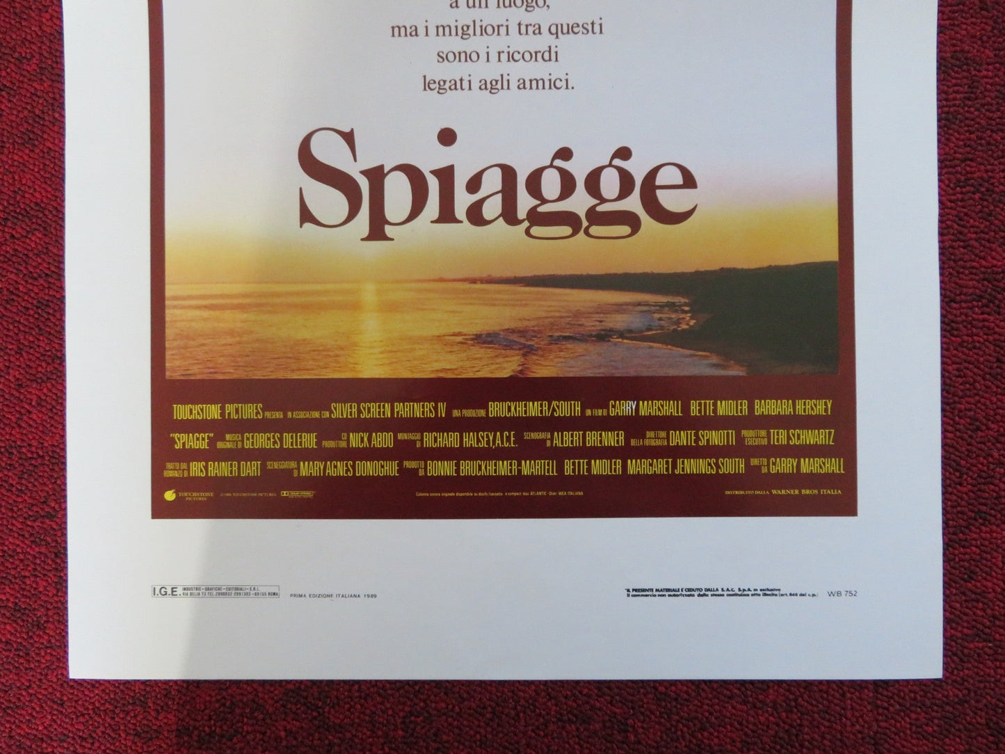 BEACHES ITALIAN LOCANDINA POSTER BETTE MIDLER BARBARA HERSHEY 1989 Rendezvous Cinema Movie posters