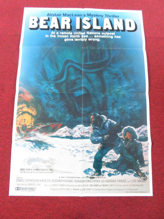 BEAR ISLAND FOLDED US ONE SHEET POSTER DONALD SUTHERLAND VANESS REDGRAVE 1980 Rendezvous Cinema Movie posters
