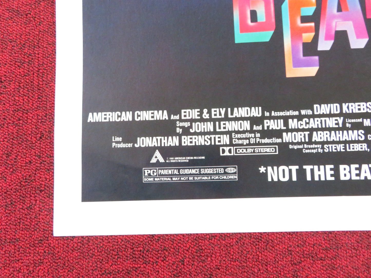 BEATLEMANIA FOLDED US ONE SHEET POSTER DAVID LEON MITCH WEISSMAN 1981 Rendezvous Cinema Movie posters