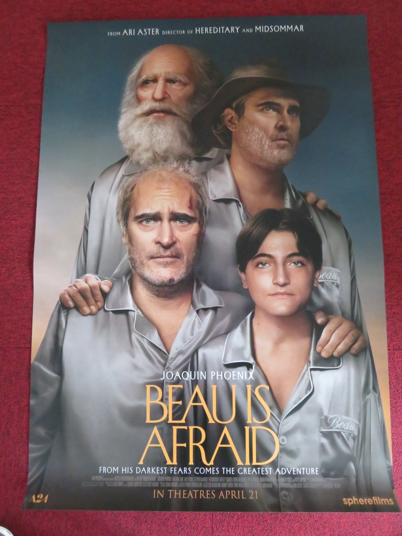 BEAU IS AFRAID - B US ONE SHEET ROLLED POSTER JOAQUIN PHOENIX PATTI LUPONE 2023 Rendezvous Cinema Movie posters