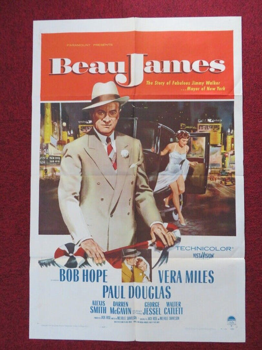 BEAU JAMES FOLDED US ONE SHEET POSTER BOB HOPE VERA MILES 1957 Movie posters
