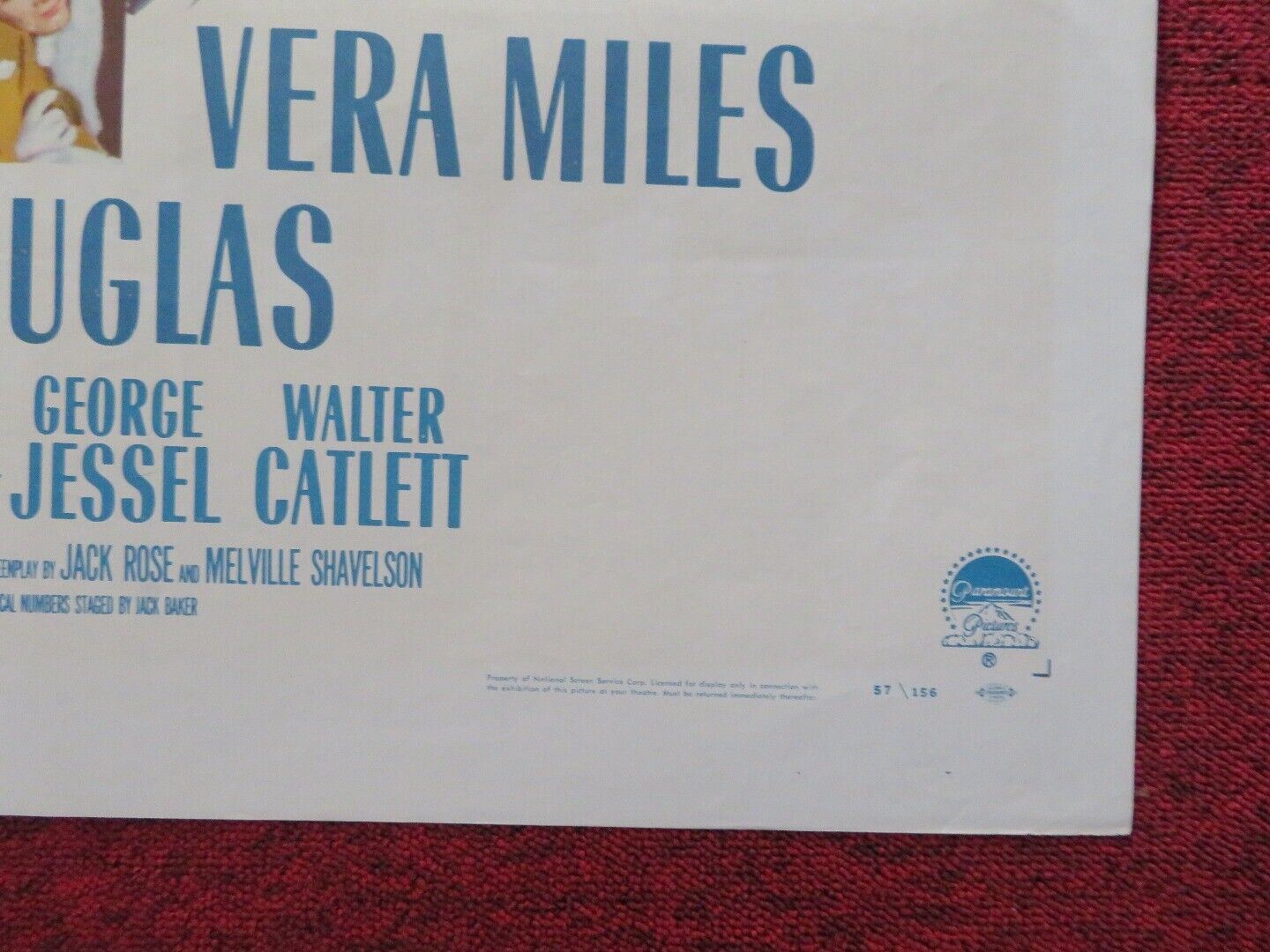BEAU JAMES FOLDED US ONE SHEET POSTER BOB HOPE VERA MILES 1957 Movie posters