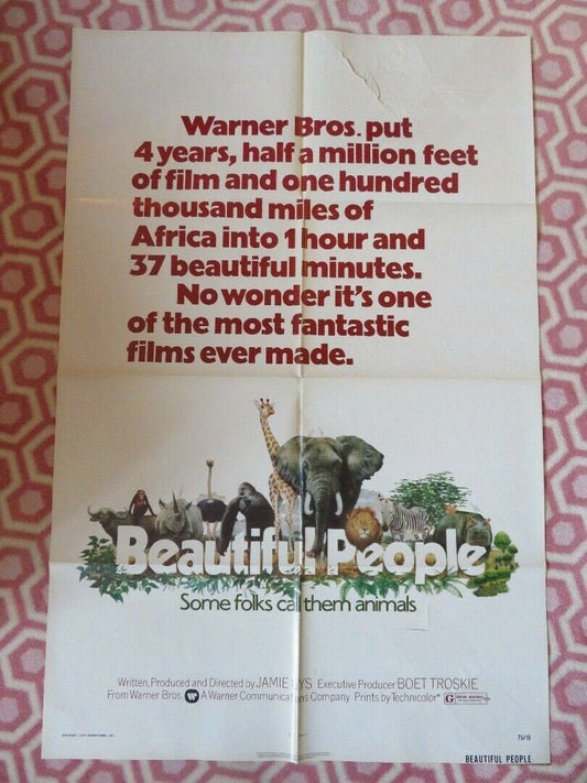 BEAUTIFUL PEOPLE FOLDED US ONE SHEET POSTER JAMIE UYS 1974 Movie posters